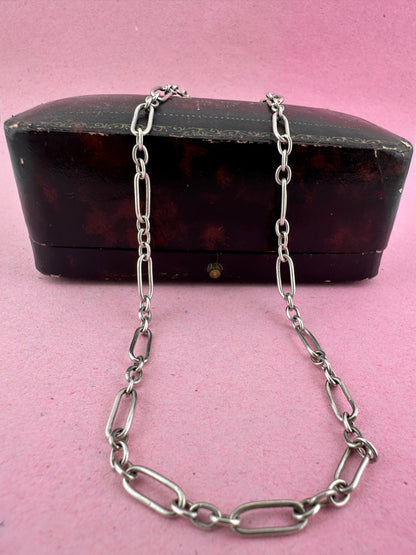 Antique 800 Silver mini trombone chain with dog clip