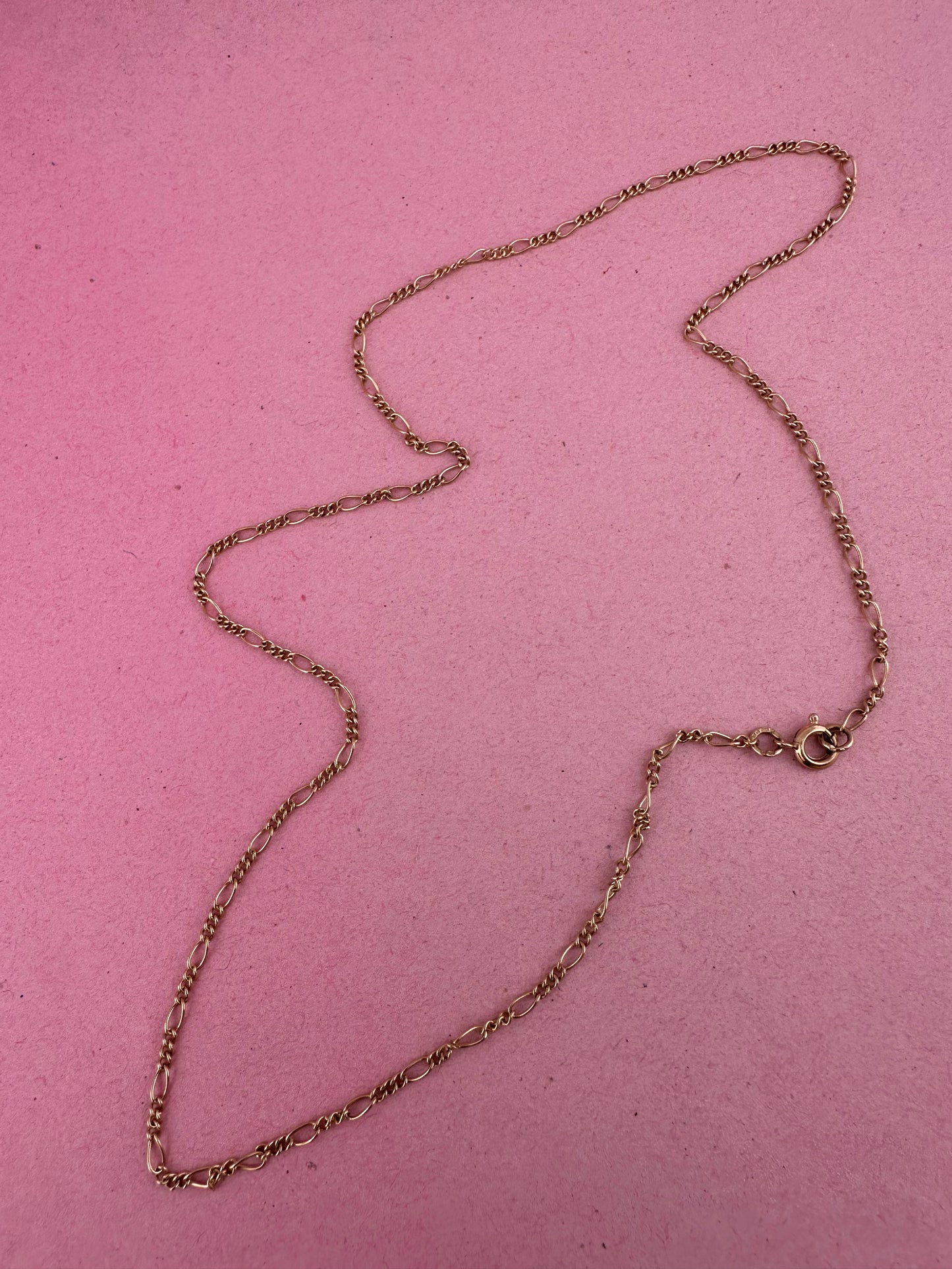 Vintage 9ct Yellow Gold mini Figaro chain