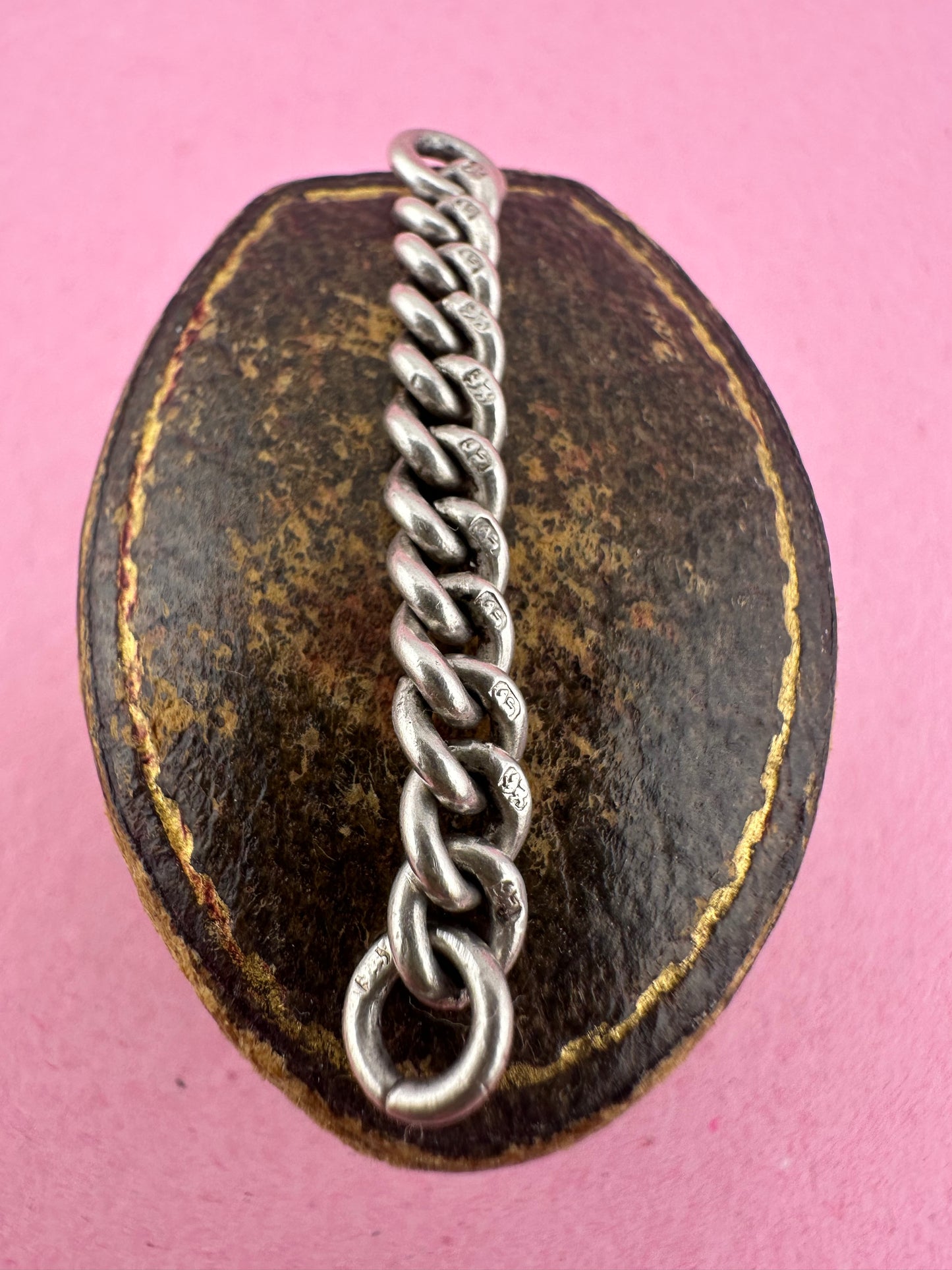 Antique Sterling silver curb extender- no clasps