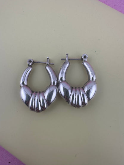 Sterling Silver Puffy Hoops