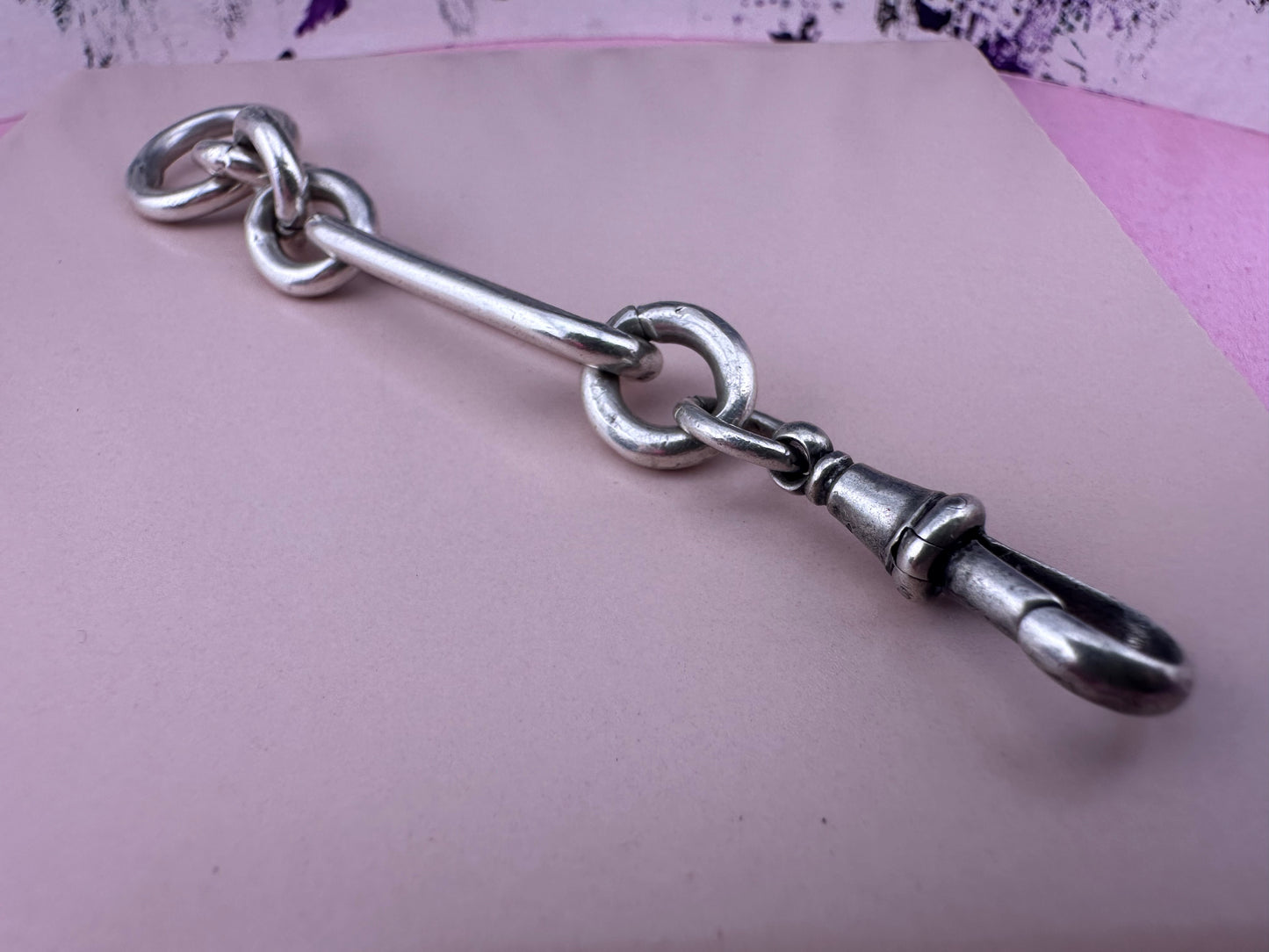 Sterling silver trombone extender with dog clip