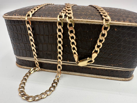 Vintage 9ct Gold Flat Curb chain