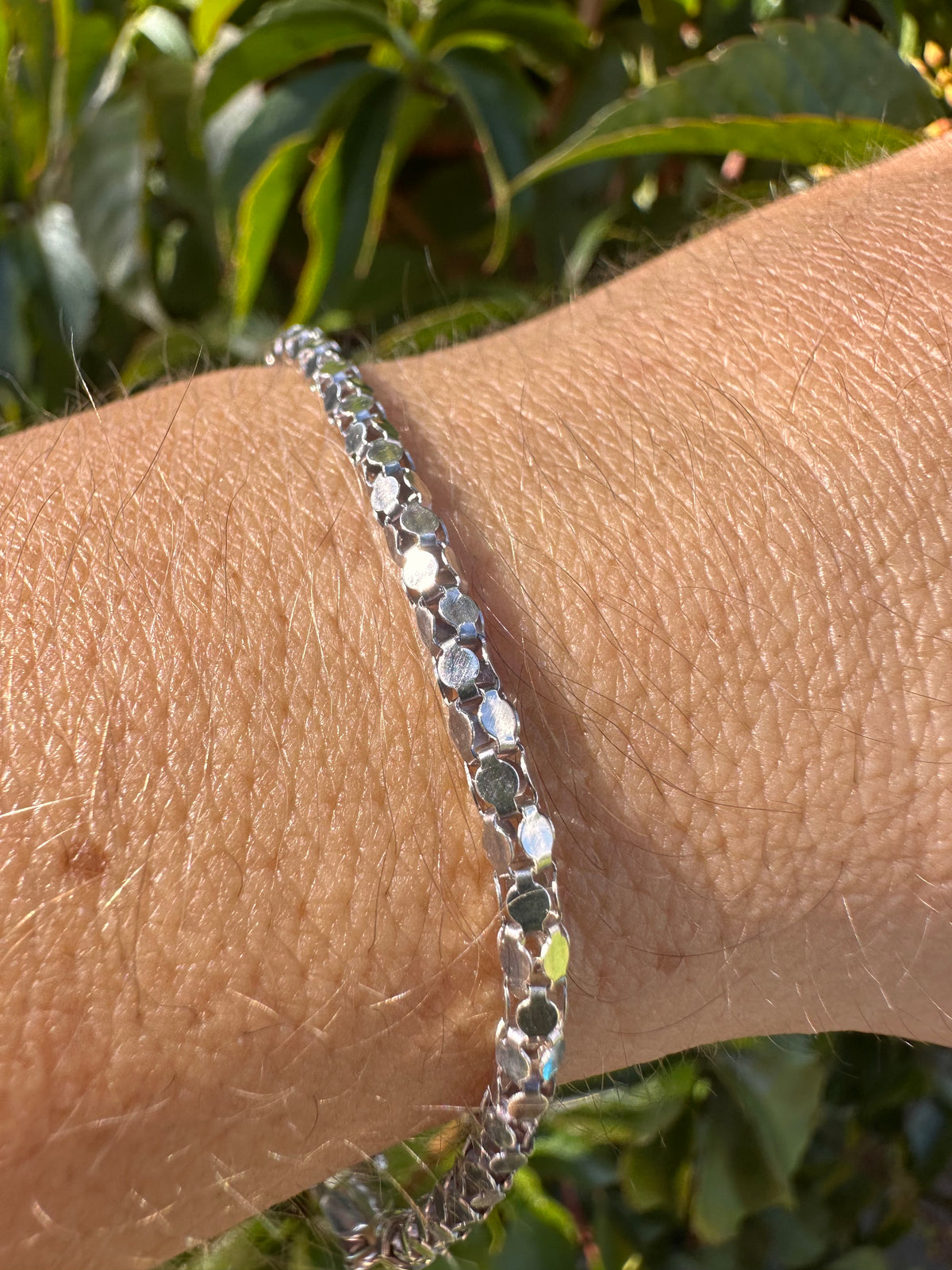 Sterling Silver Disco Link bracelet