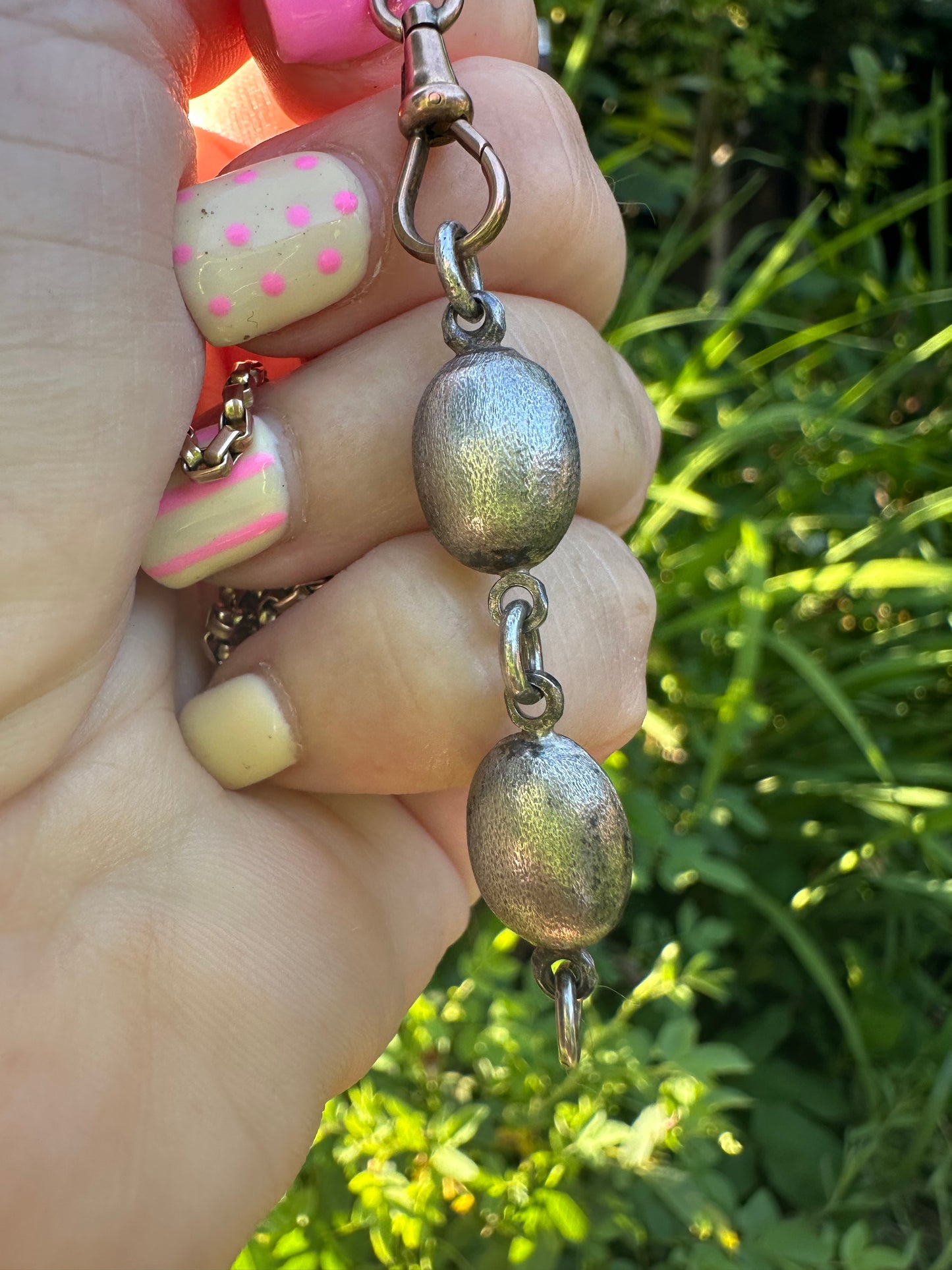Sterling Silver Double Puffy Oval extender- no clasps
