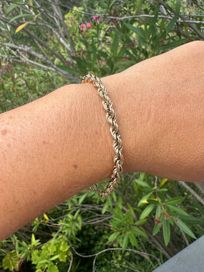 Vintage 9ct Rope chain bracelet