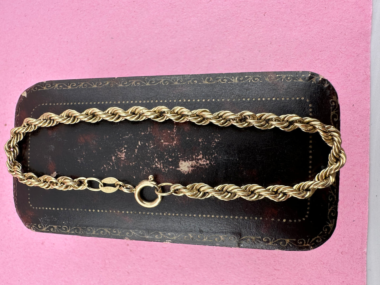 9ct yellow gold rope bracelet