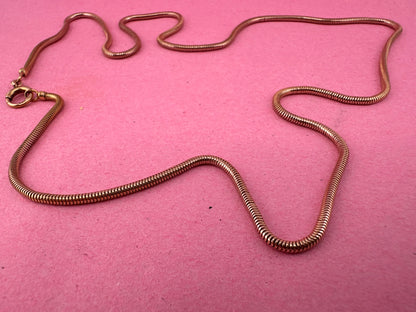 Antique 9ct Rose Gold Snake chain with bolt clasp