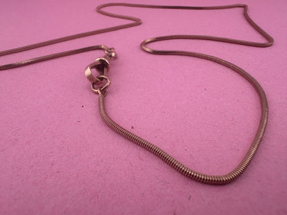 9ct Rose Gold Snake Chain with dog clip