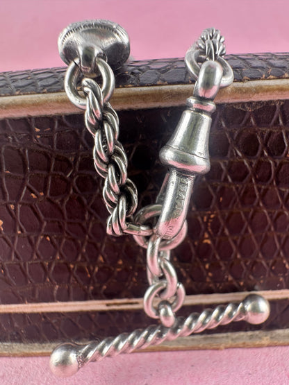 Sterling Silver rope & ribbed belcher Albertina bracelet