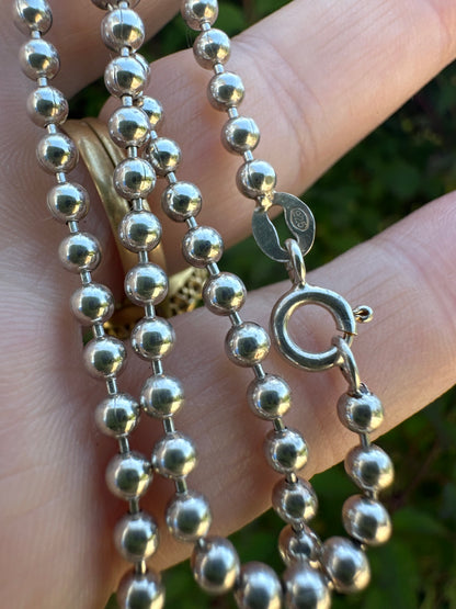 Vintage Sterling Silver Ball chain