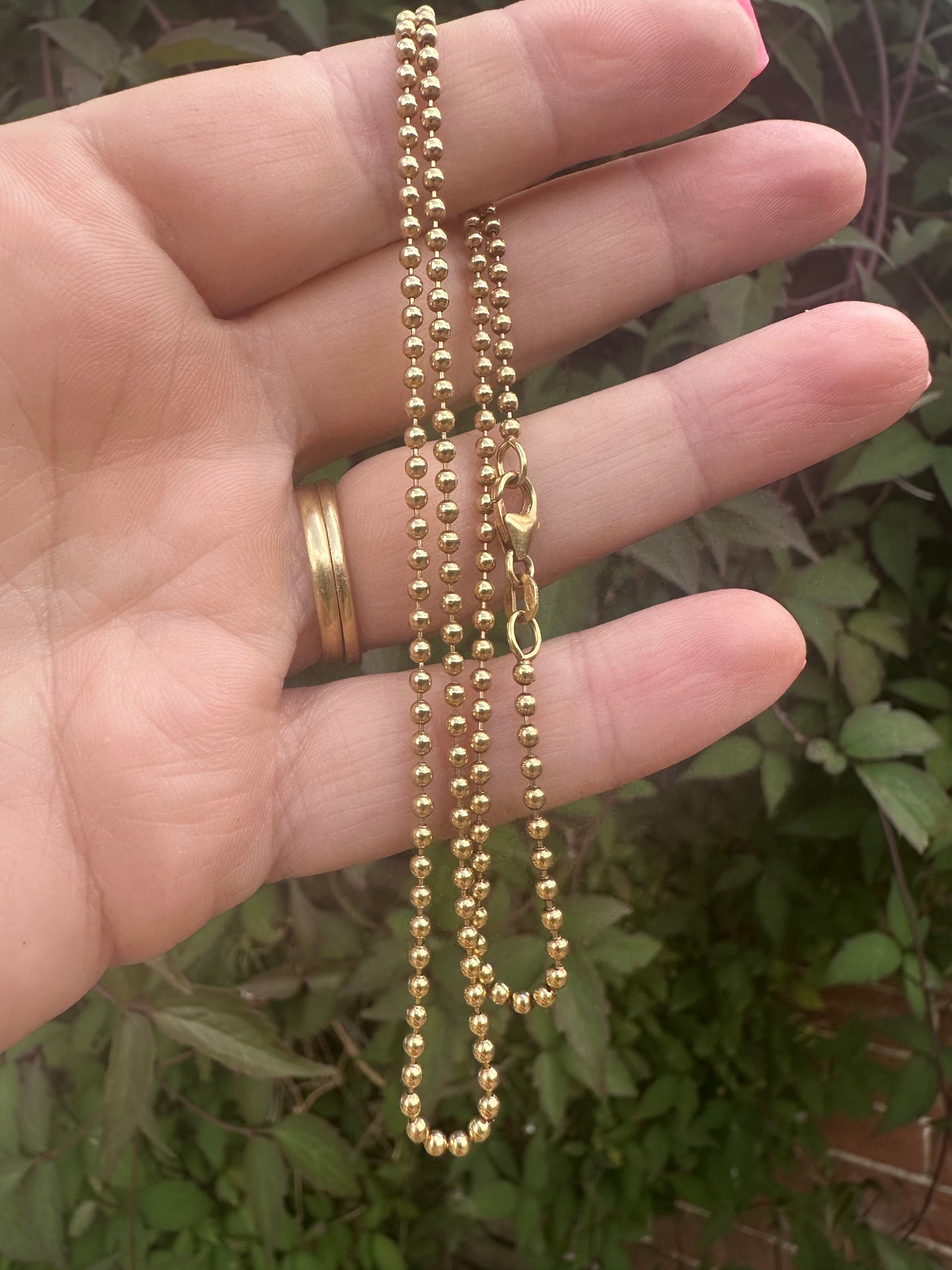 Vintage 18ct Gold Ball chain