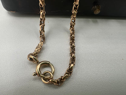 Antique 9ct Gold Wrapped Belcher chain with bolt clasp