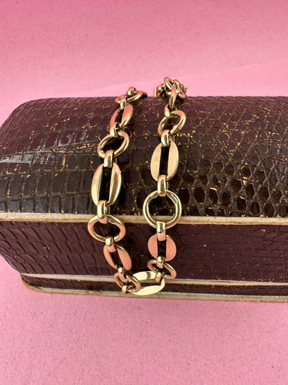 Vintage 9ct Oval and round link bracelet