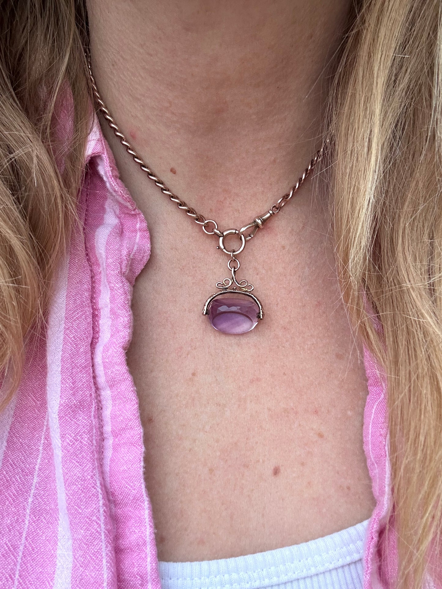 Antique 9ct Gold Amethyst Fob