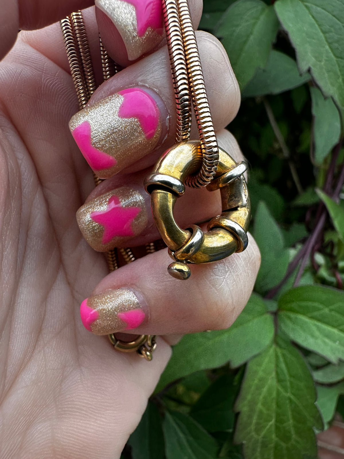 Vintage 14ct Yellow gold chunky bolt clasp with white gold accents