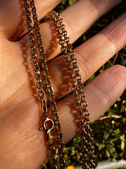 Vintage UnoAerre 9ct Yellow Gold Rolo/Belcher chain