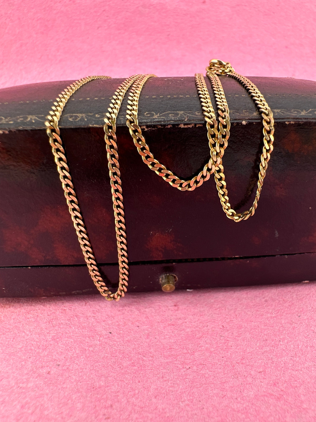 Vintage 9ct yellow gold Flat curb chain