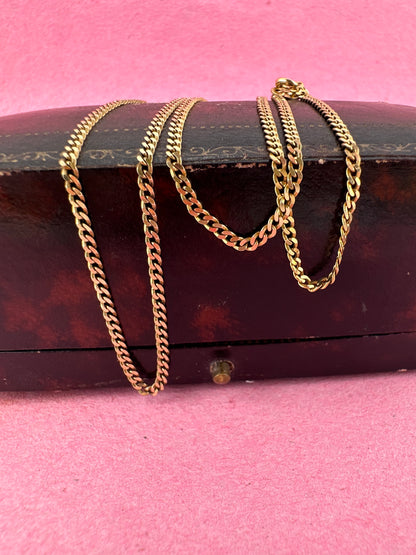 Vintage 9ct yellow gold Flat curb chain