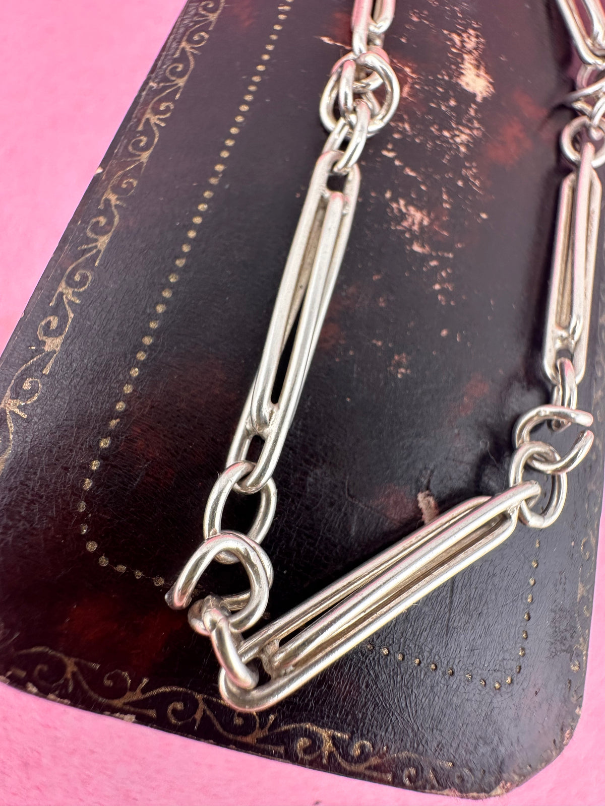 Vintage Sterling silver double trombone bracelet