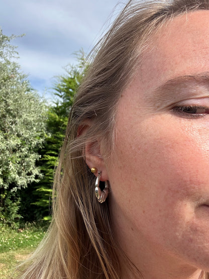 Sterling Silver Puffy Hoops