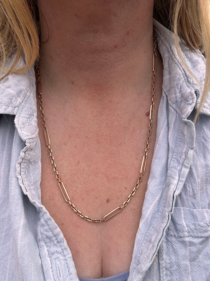 Vintage 9ct Gold Biker Trombone chain