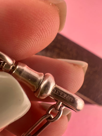 Sterling Silver Trombone bracelet with dog clip