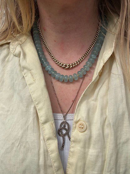 Re-imagined Vintage Topaz Beads with vintage XL Silver Bolt clasp