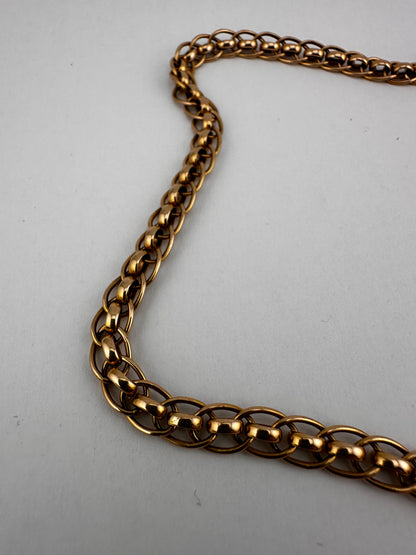 Vintage 9ct Peachy Gold Roller Ball chain with XL bolt clasp