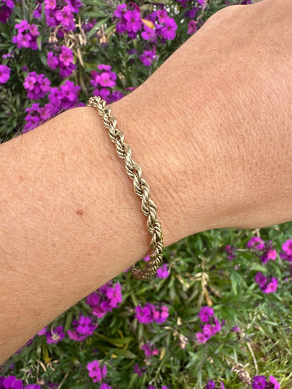 9ct yellow gold rope bracelet