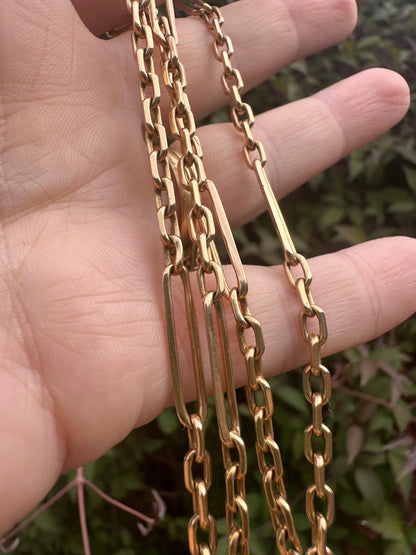 Vintage 9ct Gold Biker Trombone chain