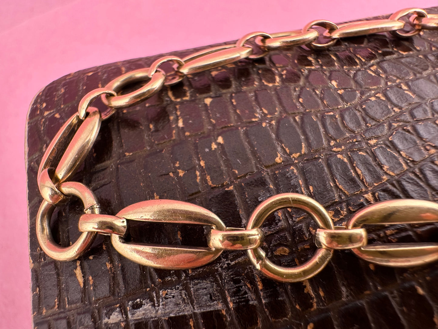 Vintage 9ct Oval and round link bracelet