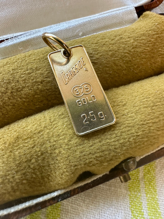 Vintage 9ct Gold Ingot/Sagittarius charm