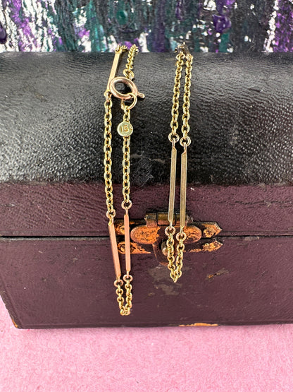 Antique 15ct Gold Bar link chain