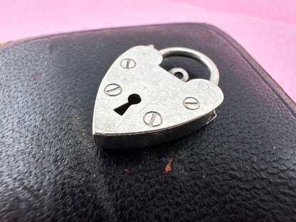 Vintage Sterling Silver Heart Padlock