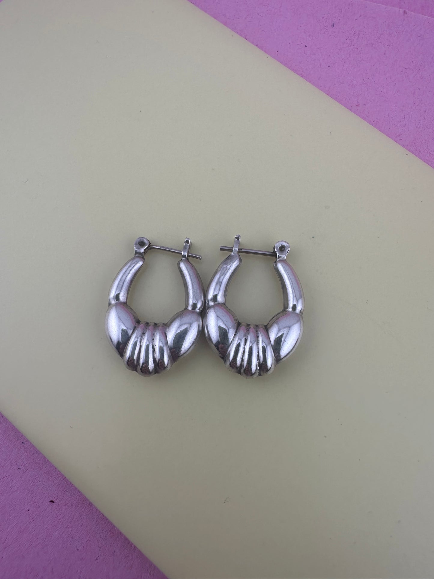 Sterling Silver Puffy Hoops