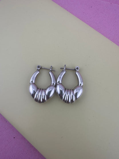 Sterling Silver Puffy Hoops