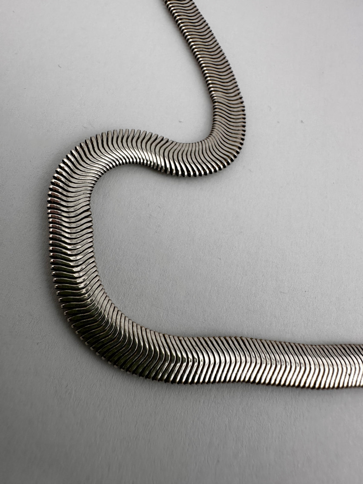 Vintage Sterling Silver Flat Snake/Herringbone chain