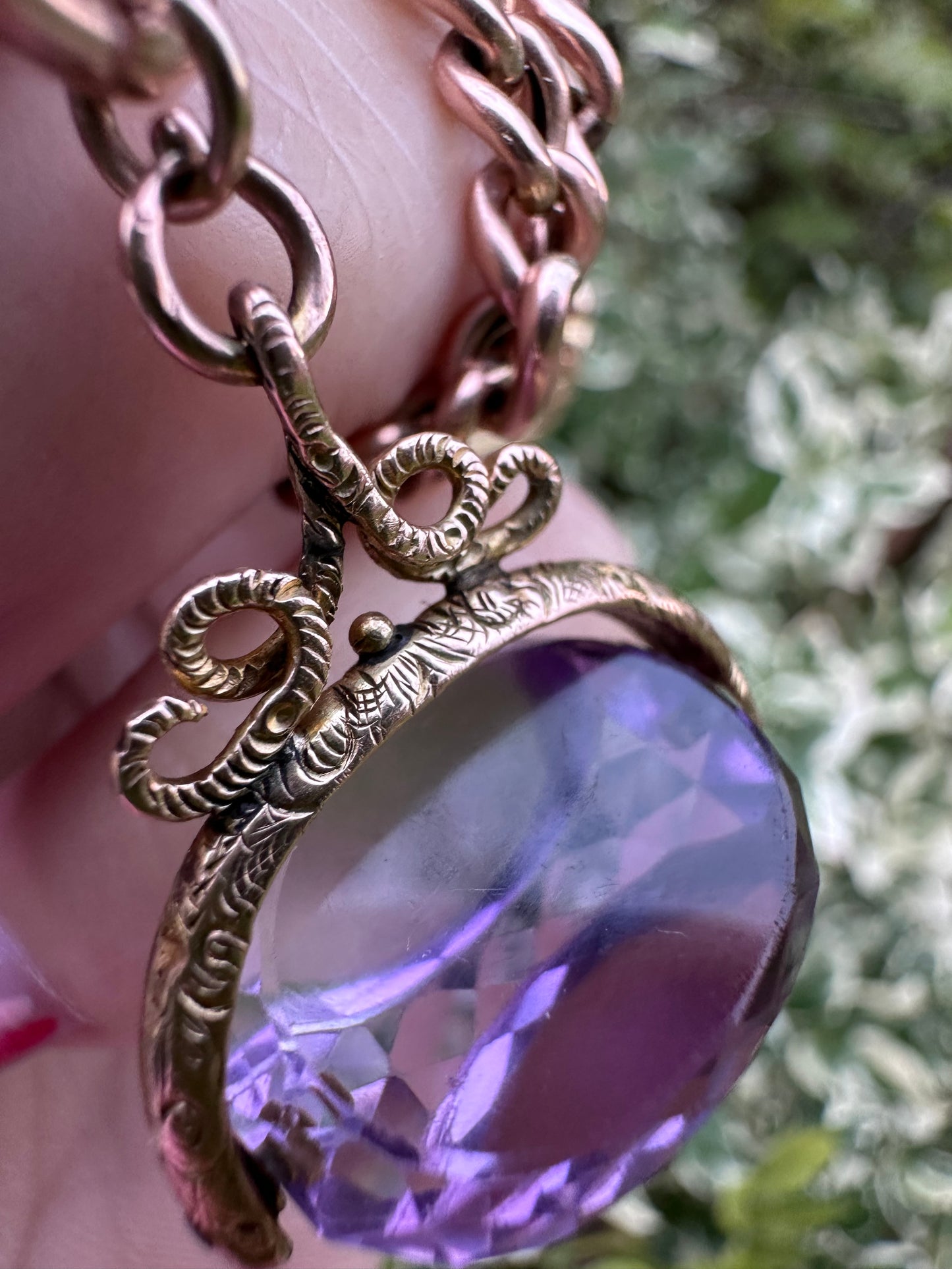 Antique 9ct Gold Amethyst Fob