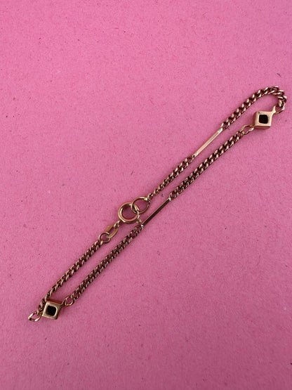 Antique 9ct Rose Gold mix link bracelet with bolt clasp