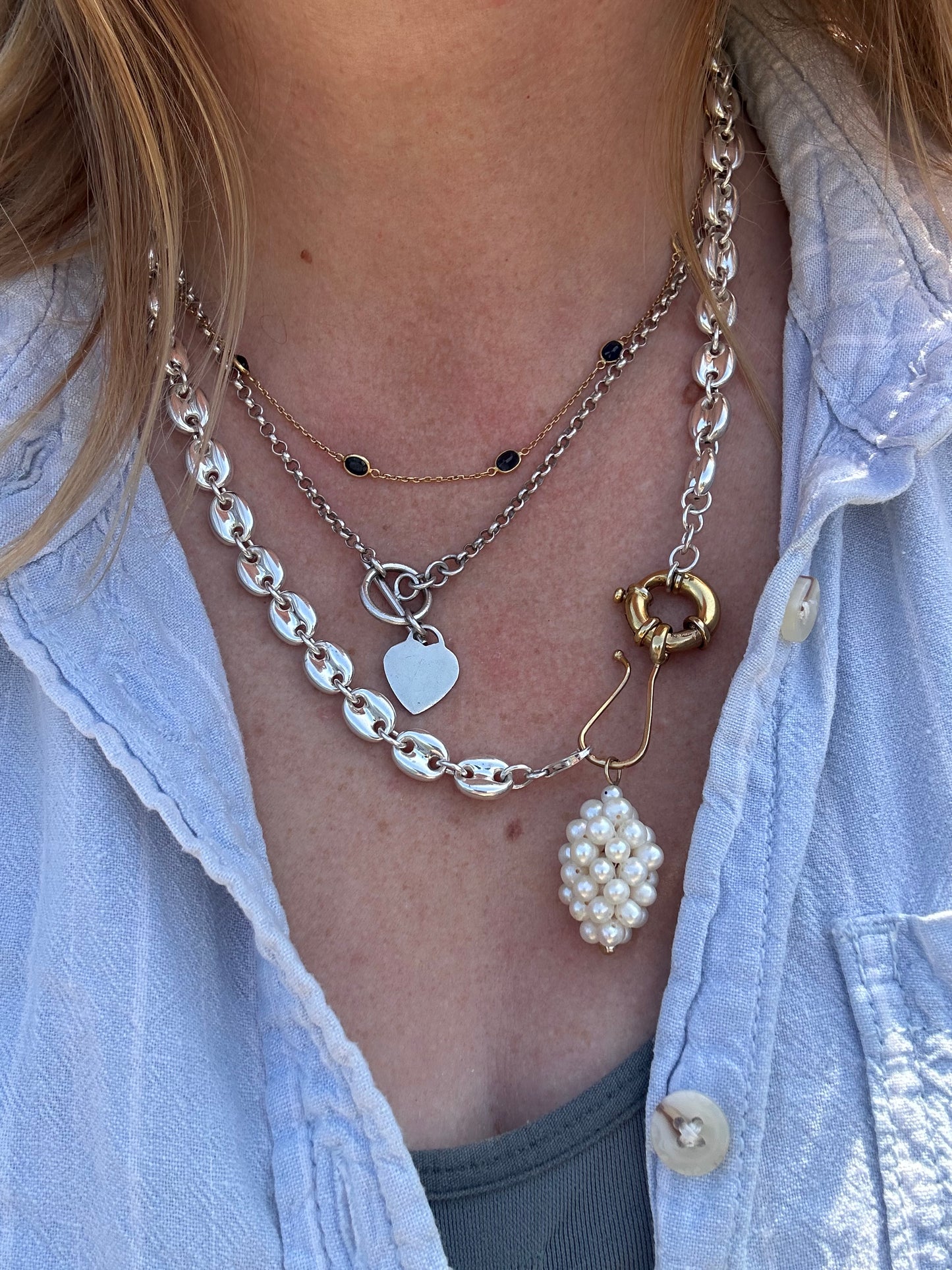 Sterling Silver XL Puffy Mariner Chain