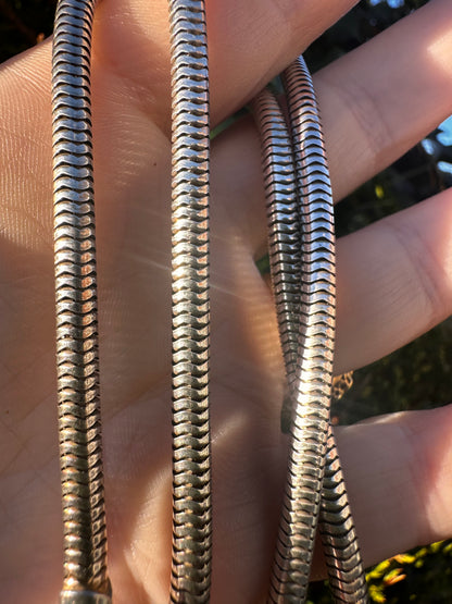 Sterling Silver Snake chain with Bolt clasp