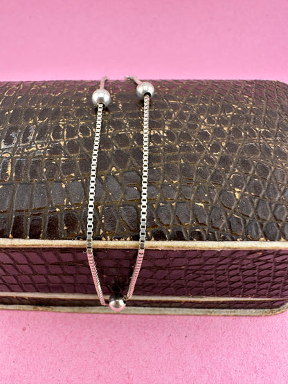 Vintage Sterling silver box and ball bracelet