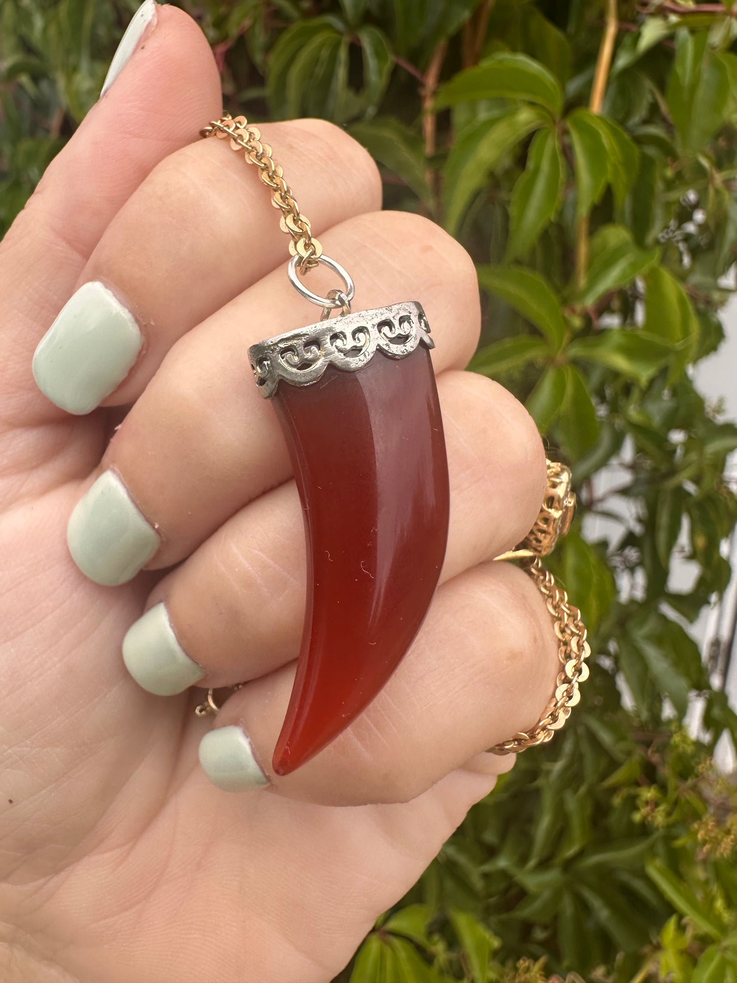 Carnelian Horn Pendant