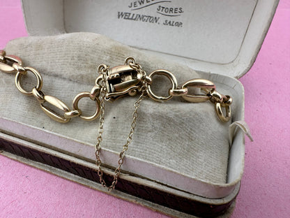 Vintage 9ct Oval and round link bracelet