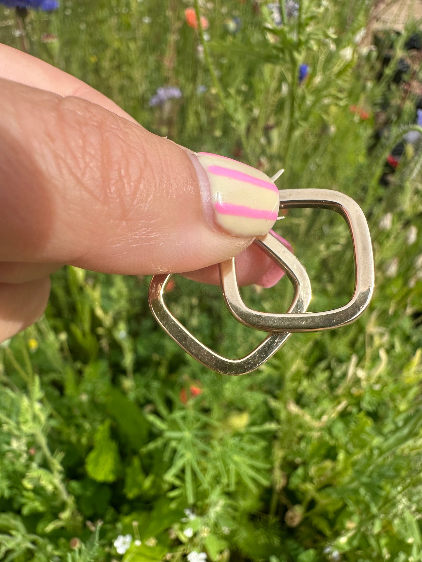 Vintage 9ct Gold Square Hoops