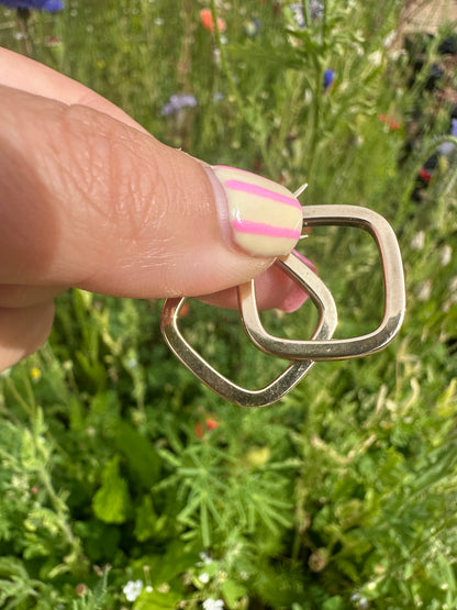 Vintage 9ct Gold Square Hoops