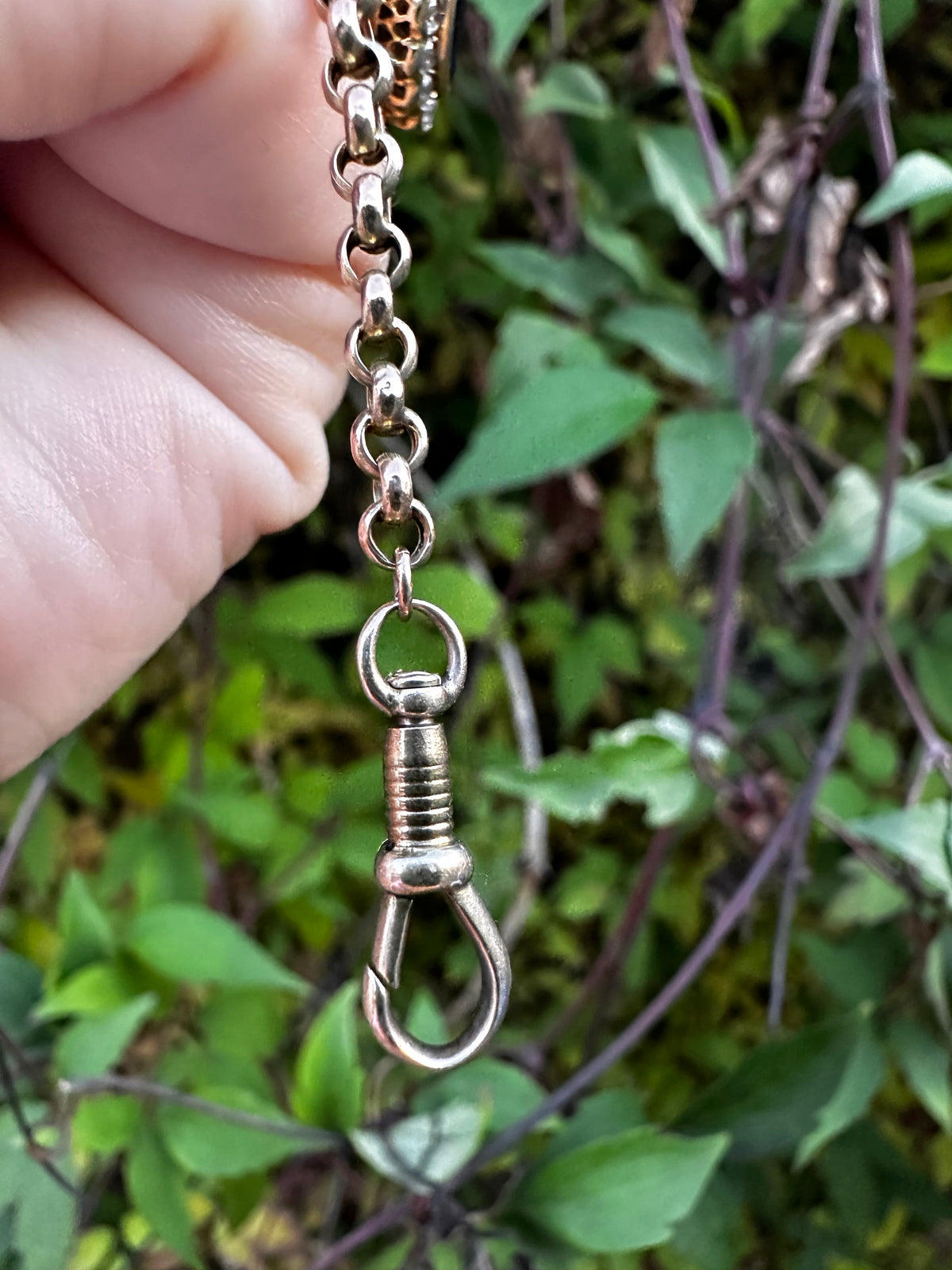Antique 9ct Gold Belcher extender with swivel dog clip