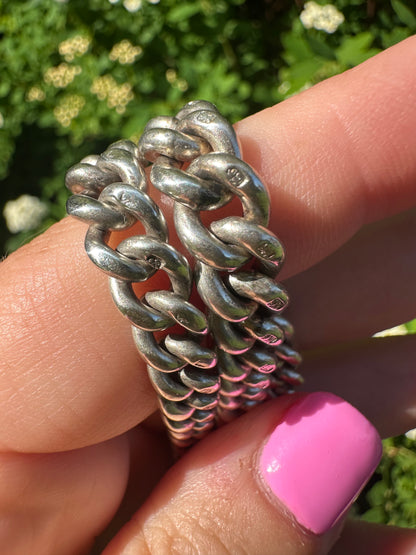 Re-imagined Sterling Silver Albert chain with shepherds hook