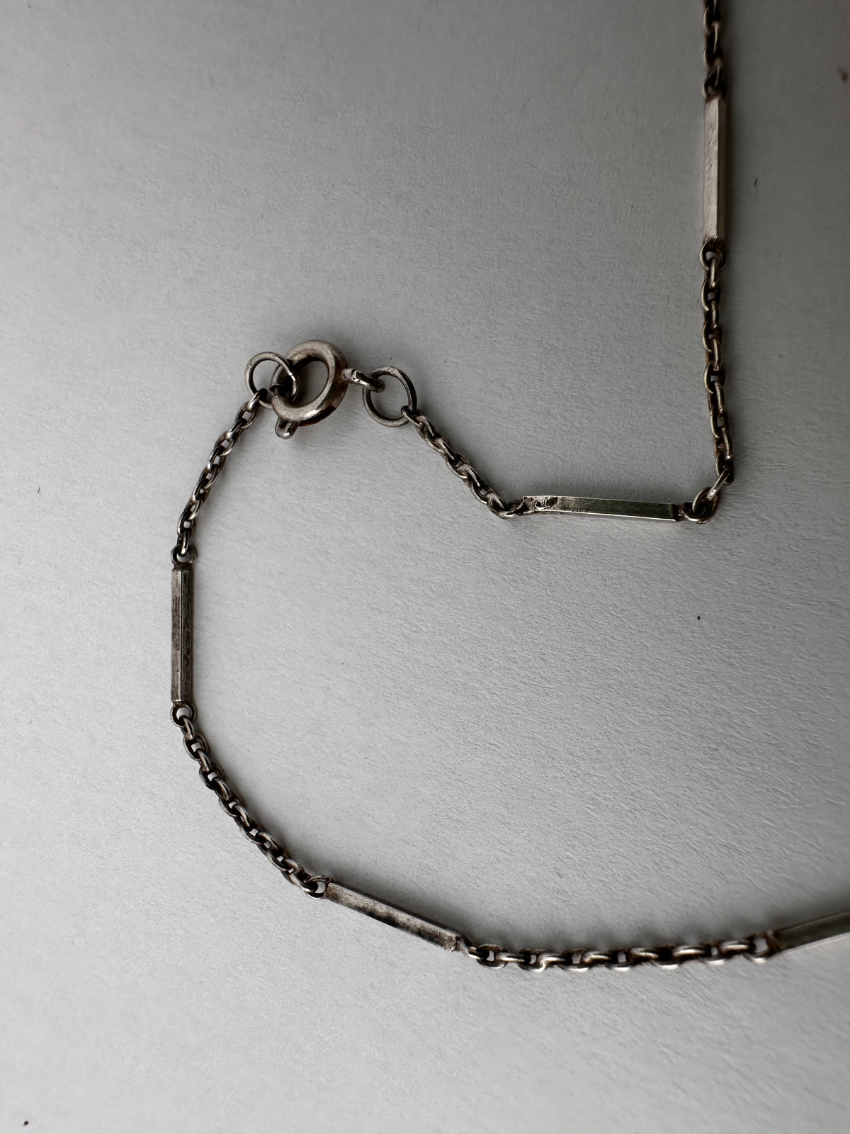 Vintage Sterling Silver Bar station chain