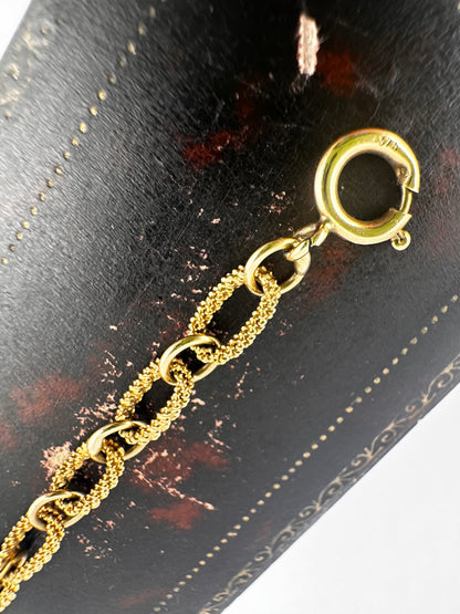 Vintage 9ct gold textured cable extender
